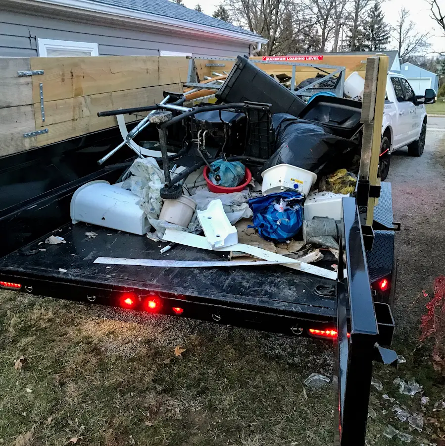 Roll-off dumpster delivered to a residential driveway in Edwardsville